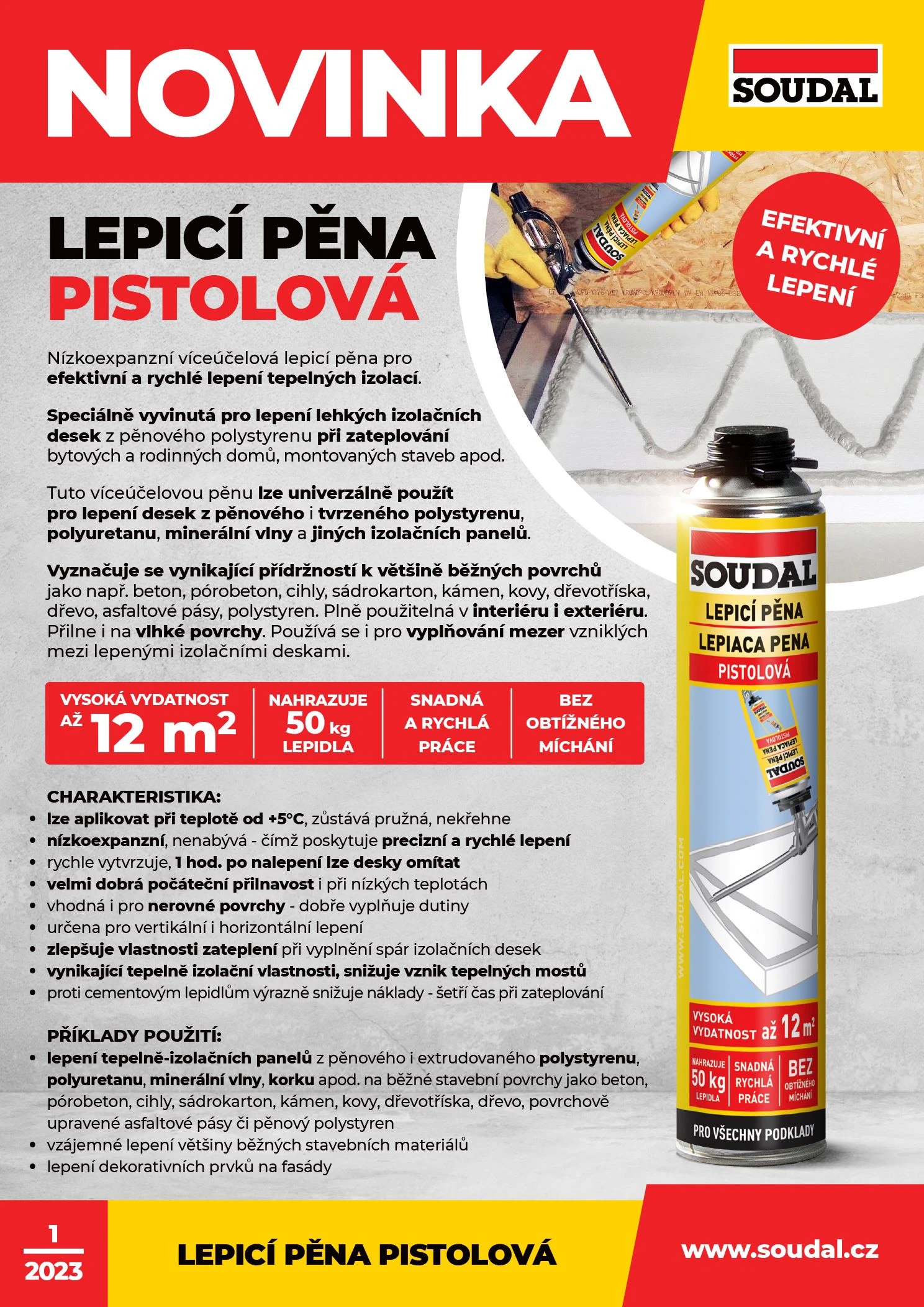 Novinka Lepic&iacute; pěna pistolov&aacute; 750ml web