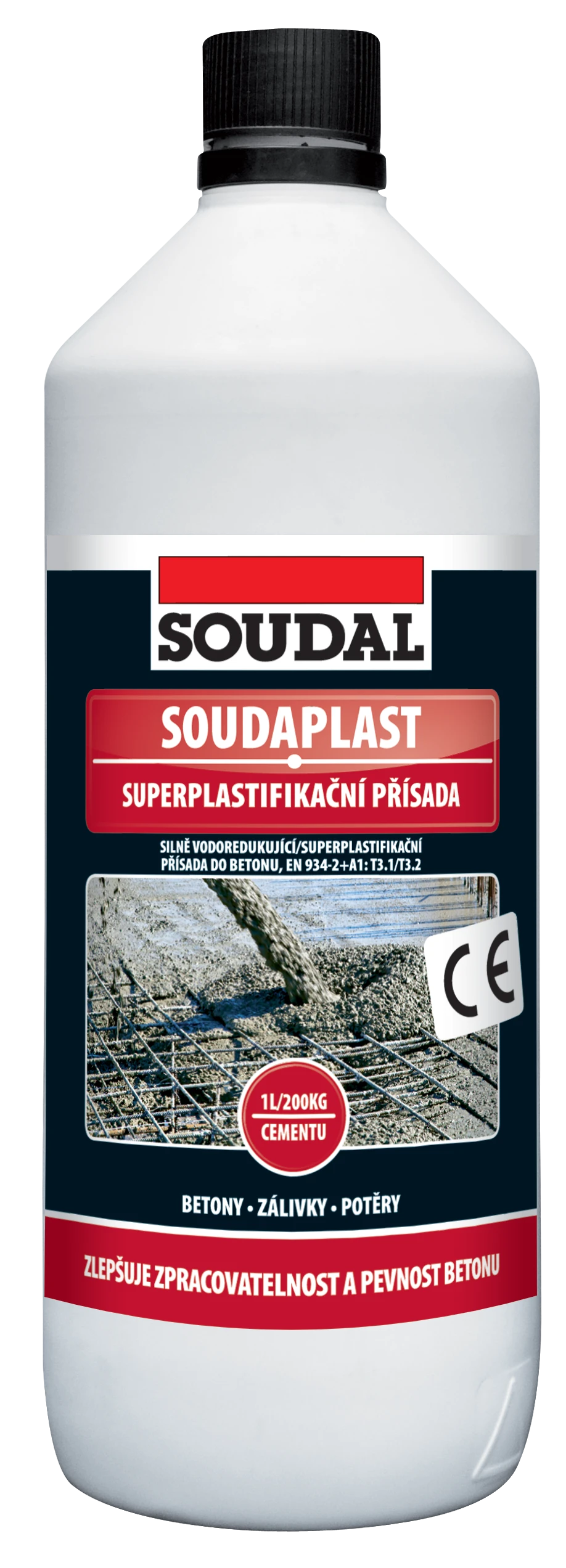 SOUDAPLAST_1L_VIZ_1405 PRE PROFESION&Aacute;LOV: SOUDAPLAST Superplastifikačn&aacute; pr&iacute;sada